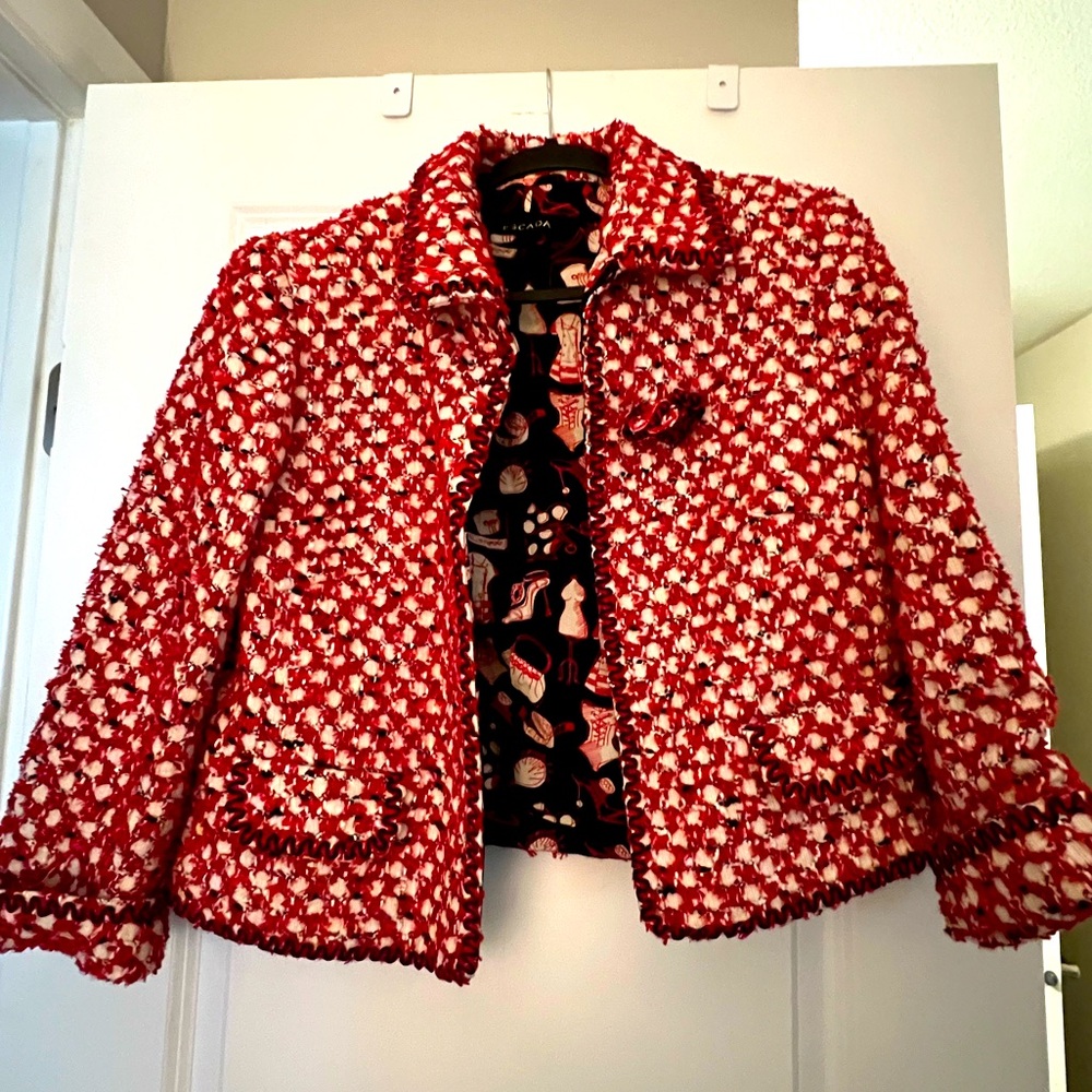 Vintage red tweed Escada jacket